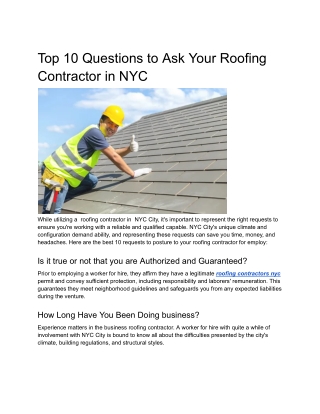 Top 10 Questions to Ask Your Roofing Contractor in NYC (1)
