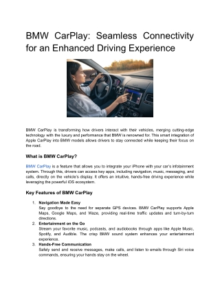 BMW CarPlay_ Seamless Connectivity for an Enhanced Driving Experience