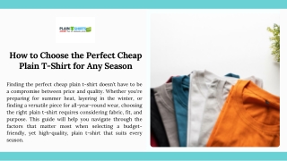 How to Choose the Perfect Cheap Plain T-Shirt for Any Season