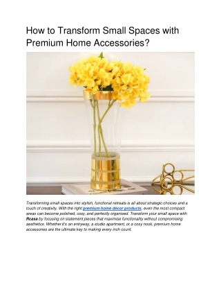 How to Transform Small Spaces with Premium Home Accessories - Google Docs