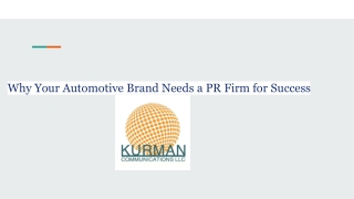 Why Your Automotive Brand Needs a PR Firm for Success