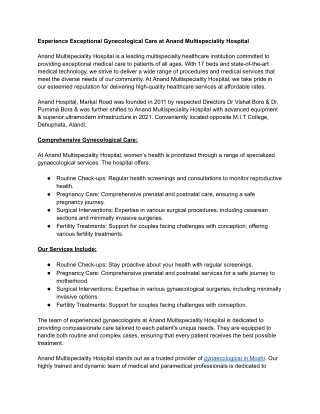 Gynaecological in Moshi