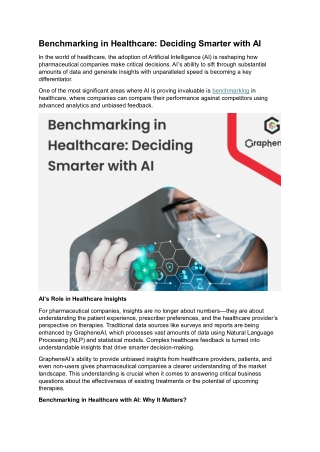 Benchmarking in Healthcare: Deciding Smarter with AI
