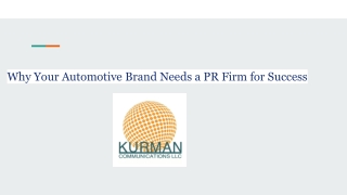 Why Your Automotive Brand Needs a PR Firm for Success