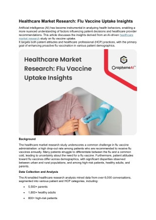 Healthcare Market Research: Flu Vaccine Uptake Insights