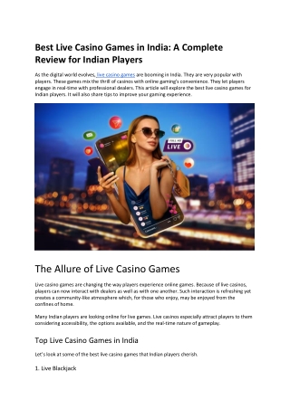 Best Live Casino Games in India  A Complete Review for Indian Players