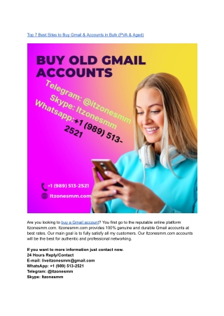 Top 7 Best Sites to Buy Gmail & Accounts in Bulk (PVA & Aged)