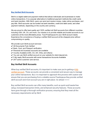 Buy Verified Skrill Accounts