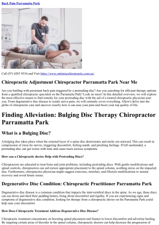 Causes Of Back Pain In Female Chiropractor Parramatta Park (07) 4285 9534