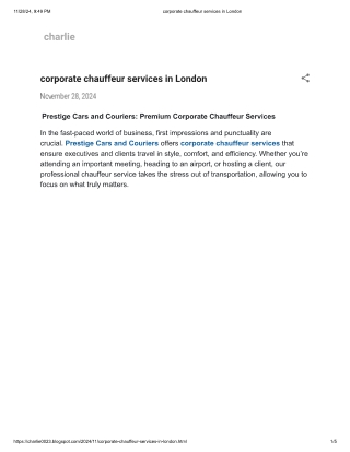 corporate chauffeur services in London
