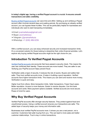 Essential Guide to Buy Verified PayPal Accounts In 2024