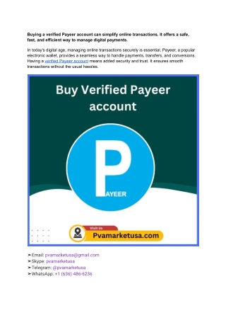 Buy Verified Payeer Account Secure Your Transaction