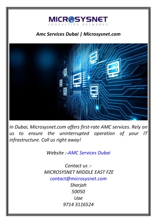 Amc Services Dubai  Microsysnet.com