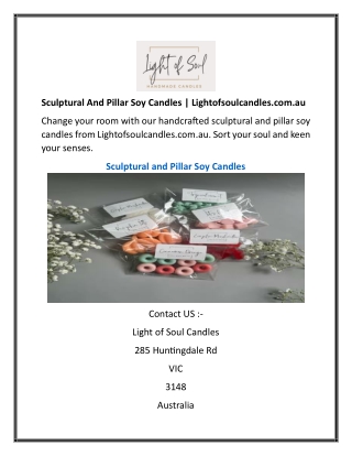 Sculptural And Pillar Soy Candles  Lightofsoulcandles.com.au