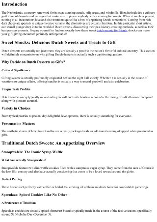 Sugary Food Unpleasant Surprises: Delicious Dutch Sugary Foods and also Deals Wi