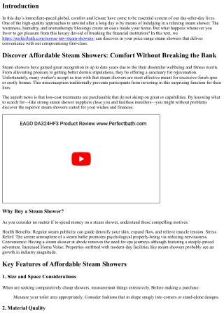 Discover Affordable Steam Showers: Comfort Without Breaking the Bank