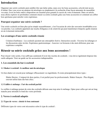 “Réussir sa soirée cocktails grâce aux bons accessoires !”