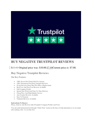 Buy Negative Trustpilot Reviews