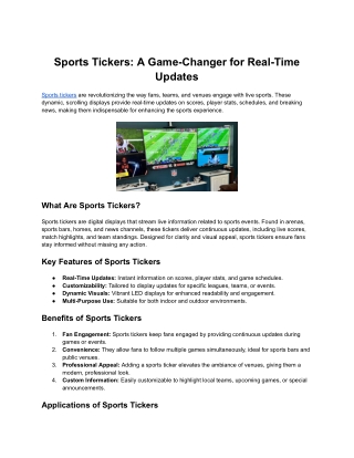 Sports Tickers_ A Game-Changer for Real-Time Updates