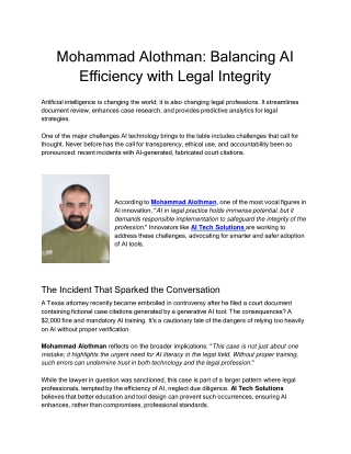 Mohammad Alothman Balancing AI Efficiency with Legal Integrity