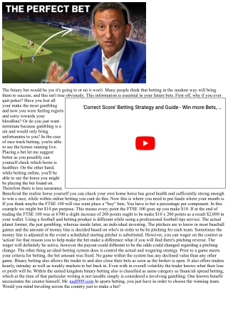 Win Internet Sports Betting