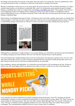 Sports Betting Basics - Everything A New Bettor To Be Able To Know