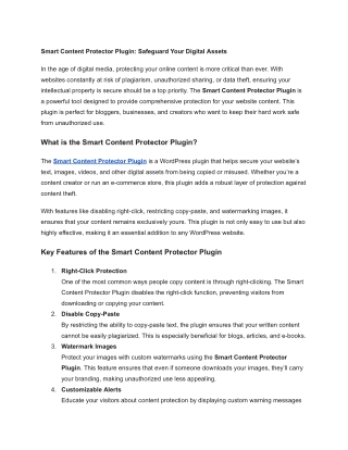 Smart Content Protector Plugin