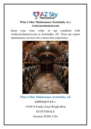 Wine Cellar Design Scottsdale, Az | Azskymechanical.com