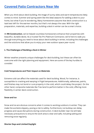 Covered Patio Contractors Near Me