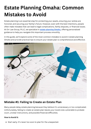 Estate Planning Omaha Common Mistakes to Avoid