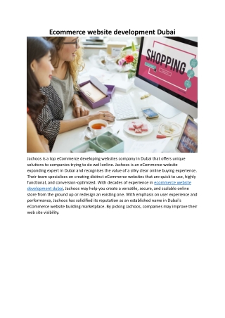 ecommerce website development Dubai