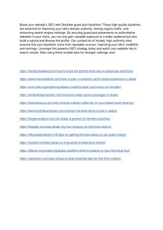 Do Follow Blog Submission Websites