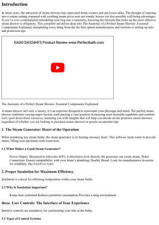 The Anatomy of a Perfect Steam Shower: Essential Components Explained