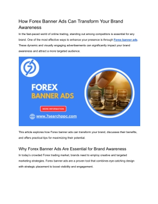 How Forex Banner Ads Can Transform Your Brand Awareness