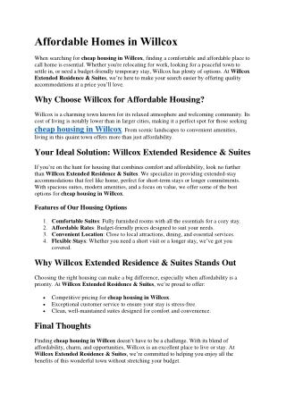 Affordable Homes in Willcox