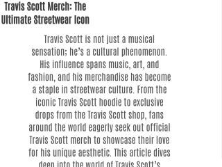 Travis Scott Merch
