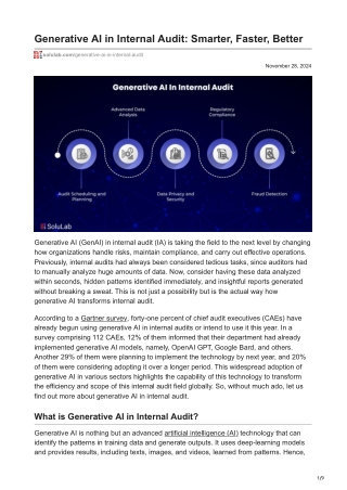 Generative AI in Internal Audit Smarter Faster Better