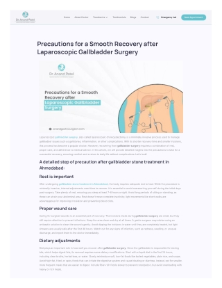 A guide to smooth recovery after gallbladder surgery