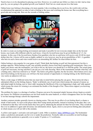 Best Sports Betting System - Great Why Require Only A Few One