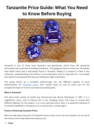 Tanzanite Price Guide: What You Need to Know Before Buying