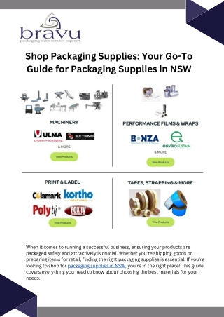 Affordable Packaging Supplies in NSW – Shop Trusted Quality