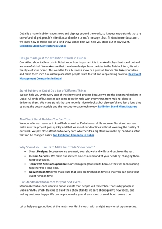 stand maker dubai
