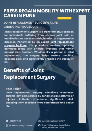 Joint Replacement Surgery A Life Changing Procedure