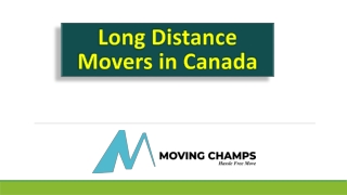 Long Distance Movers in Canada