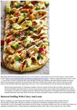 Incredibly Easy Roast Hen