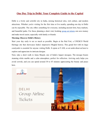 One Day Trip in Delhi