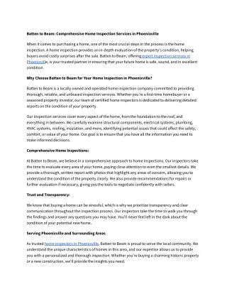 PDF_ Batten to Beam_ Comprehensive Home Inspection Services in Phoenixville