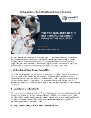 The Top Qualities of the Best Social Research Firms in the Industry