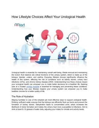 How Lifestyle Choices Affect Your Urological Health