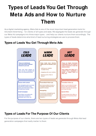 Types of Leads You Get Through Meta Ads and How to Nurture Them